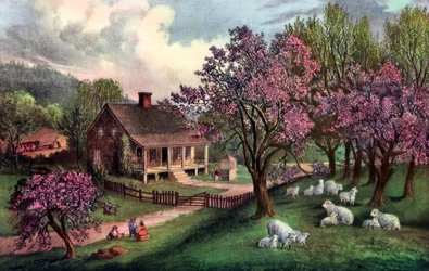 American Homestead in Spring