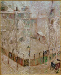 View from the Studio of Snow-Covered Houses on Rauchstraße