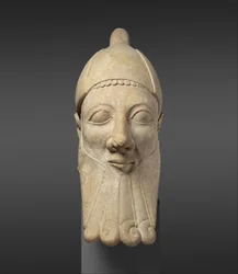 Limestone Head of a Bearded Man