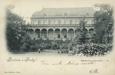 Postcard depicting the Milohradek Belvedere