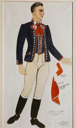 Costume for The Bartered Bride by Bedrich Smetana, sketch
