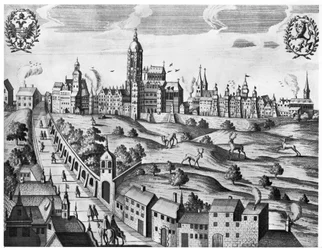 View of Prague showing the Imperial Palace and the College of Theology
