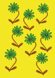 Daisies Repeat Yellow Background