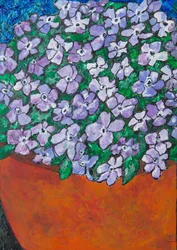 Vibrant Purple Potted Flowers