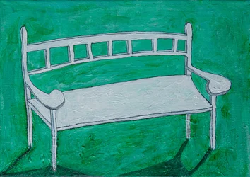 White Garden Bench
