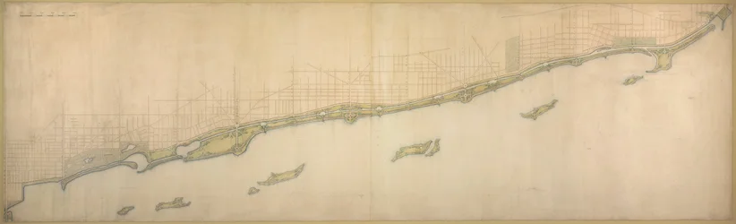 Plate 50 B from Plan of Chicago 1909: Lake Shore from Chicago Avenue on the South to Wilmette