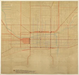 Plate 80 from The Plan of Chicago, 1909: Chicago. Diagram of City Center, Showing the Proposed