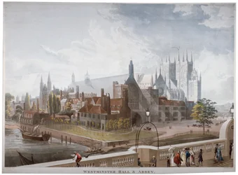 View of Westminster Hall and Abbey, from Westminster Bridge, London