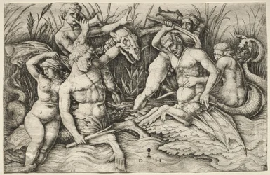 Two Tritons Fighting - Battle of the Sea Gods (detail)