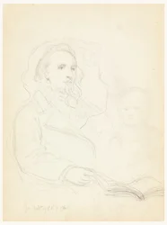 Sketches for "Lesson of Charity" and Portrait of Peter Richards, Jr., 1849