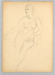 Seated Nude Study for Portrait of Helen Hamersley
