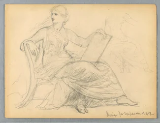 Study of Seated Woman for National Academy of Design Tympanum