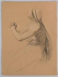 Study of Woman Praying for "Communion of the Sick"