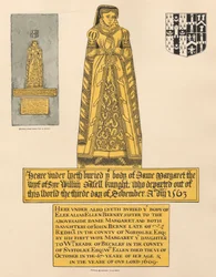 Brass Plate for Dame Margaret Dalett and Ellen Berney, from Beckenham Church