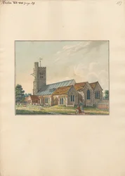Heston Churchyard with an Artist Sketching the Tombstones