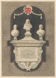 Memorial to Sir John Benett and his wives Elizabeth and Bridget from Harlington Church