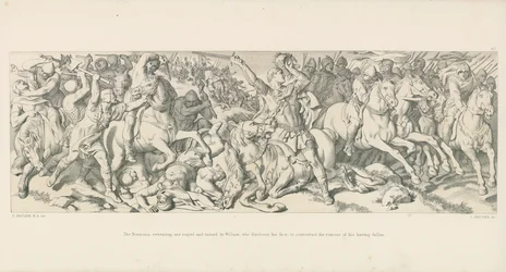 The Normans Retreating, Stayed and Turned by William, Who Discloses His Face to Counteract the Rumor of His Fall