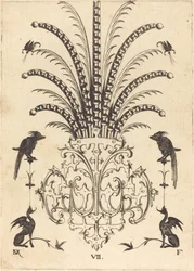 Brooch with Table-Stones, Flying Scorpions at Top, and Dogs at Bottom