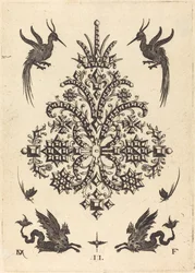 Brooch with Tablestones and Winged Griffins Above and at Bottom