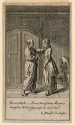 A Father or Guardian Talking to a Girl, Illustration of the Play 