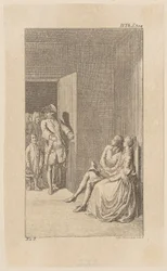 Bunkel is Surprised by Irish Noblemen During a Conversation with Miss Spence, Plate 13 from "Life Remarks and Opinions of Johann Bunkel"