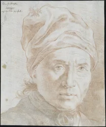 Head of the Prussian Grand Chancellor Philipp Joseph von Jarriges, Wearing a Nightcap, Turned Half to the Right