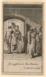 The Elderly Couple Haughtily Ending a Visit, Illustration of the Play 