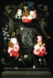 Flower Garland with the Holy Family