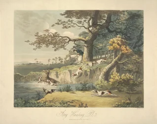 Set of Four: (3) Stag Hunting