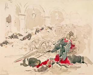 Barricade on the Rue de Rivoli During the Paris Commune