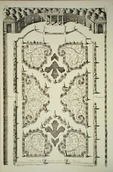 Garden Divided by Four Parterres and Terraces