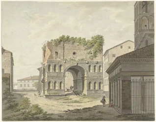 The Arch of Janus Quadrifrons and Part of S. Giorgio in Velabro in Rome