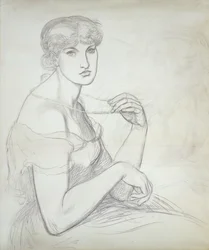A Seated Woman Holding a Necklace, to the Right Another Female Figure