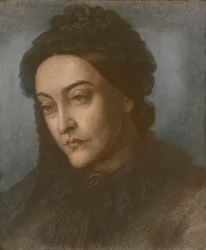 Portrait of Christina Rossetti, Head and Shoulders, Turned Three-Quarters to the Left, 1877