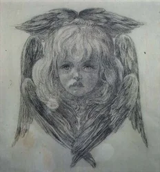 Study for the Head of a Child Angel in 
