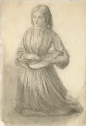 Elizabeth Siddal Playing a Stringed Instrument