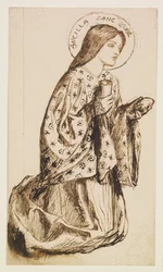 Launcelot at the Shrine of the Holy Grail - Study for The Angel of the Holy Grail