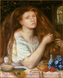 Woman Combing Her Hair