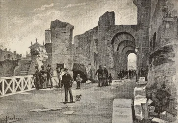 Public walkway in Palazzo dei Cesari, Rome, Italy