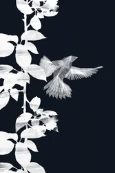 Ethereal Bird and Leaves