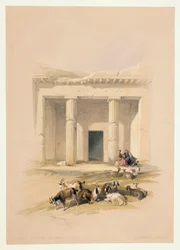 Entrance to Caves of Beni Hassan, Engraving Based on Drawing by David Roberts