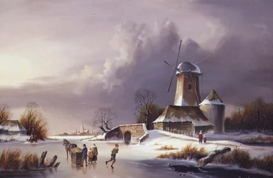 Dutch Frozen River Landscape