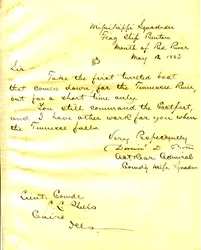 Letter from David D. Porter, U.S.S. Benton, mouth of Red River, to Seth Ledyard Phelps, Cairo, Illinois, May 12, 1863