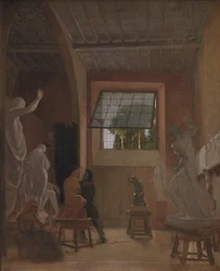 The Sculptor Jens Adolph Jerichau in his Studio in Rome