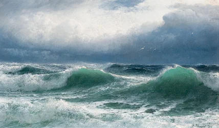 Stormy Sea with Translucent Breakers