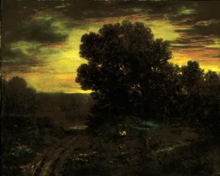 River Landscape at Sunset, ca. 1890