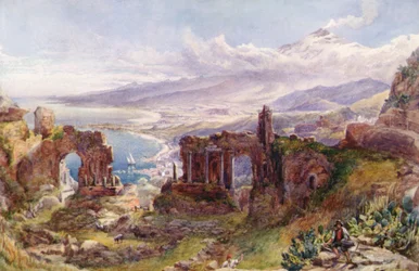 A View of Taormina and Mount Etna, Sicily