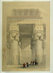 Below the Portico of the Temple at Dendera