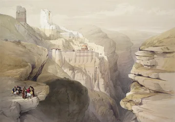 Convent of St. Saba, April 4th 1839, plate 51 from Volume II of 