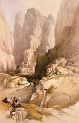 Entrance to Petra, March 10th 1839, Plate 98 from Volume III of 